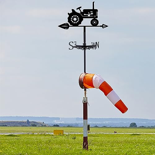 SUPERDANT Wetterhahn Für Landwirtschaftliche Wetterhahn fürs Dach Maschinen Schmiedeeisen Wetterfahne Garten Wegweiser Wetterfahnen Individuelles Design Outdoor Bauernhaus Dekoration