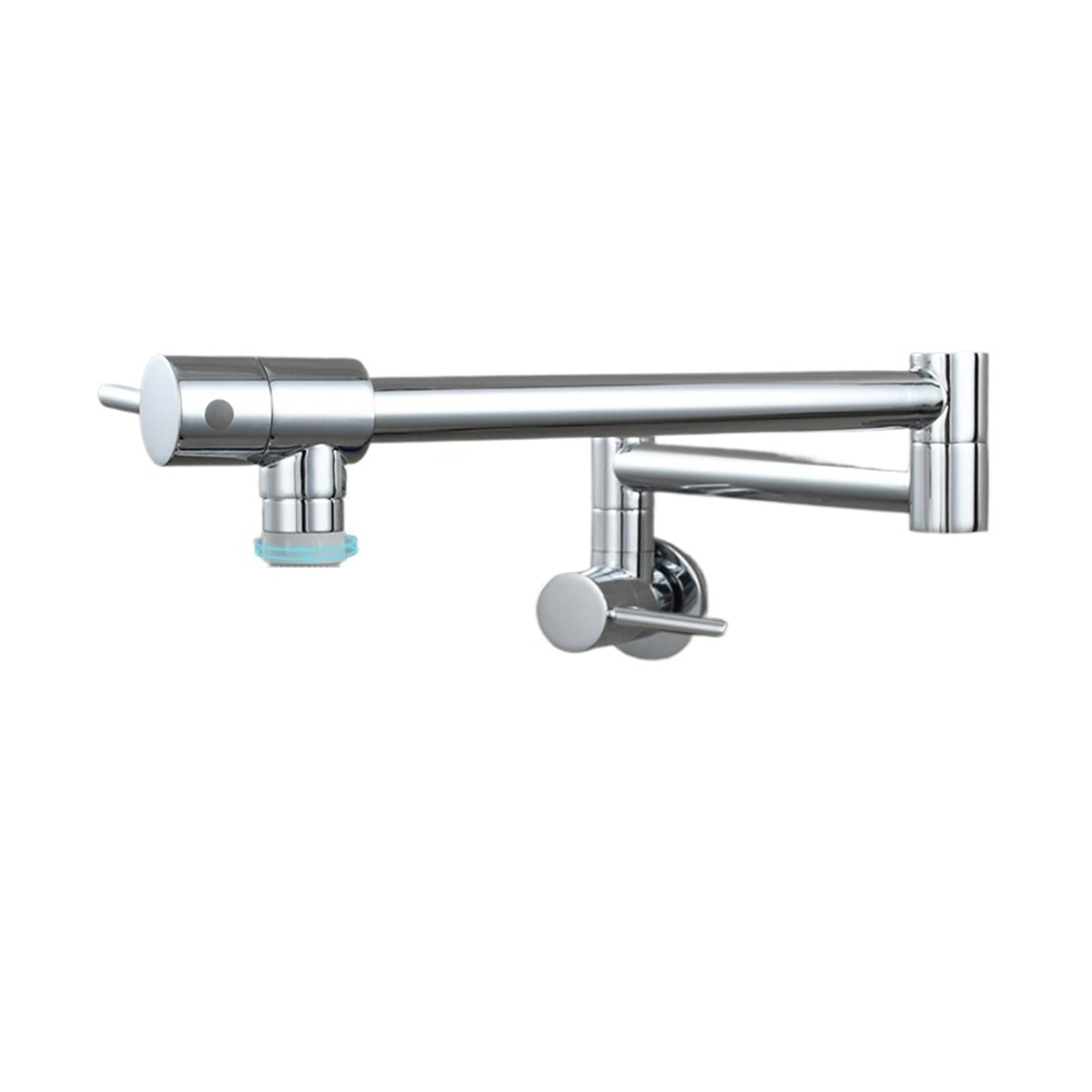 ZQFHSX Copper Kettle Faucet Wall-Mounted Folding Kitchen Single-Cold Sink Rotating Nozzle for Most Scenarios(Chrome B)