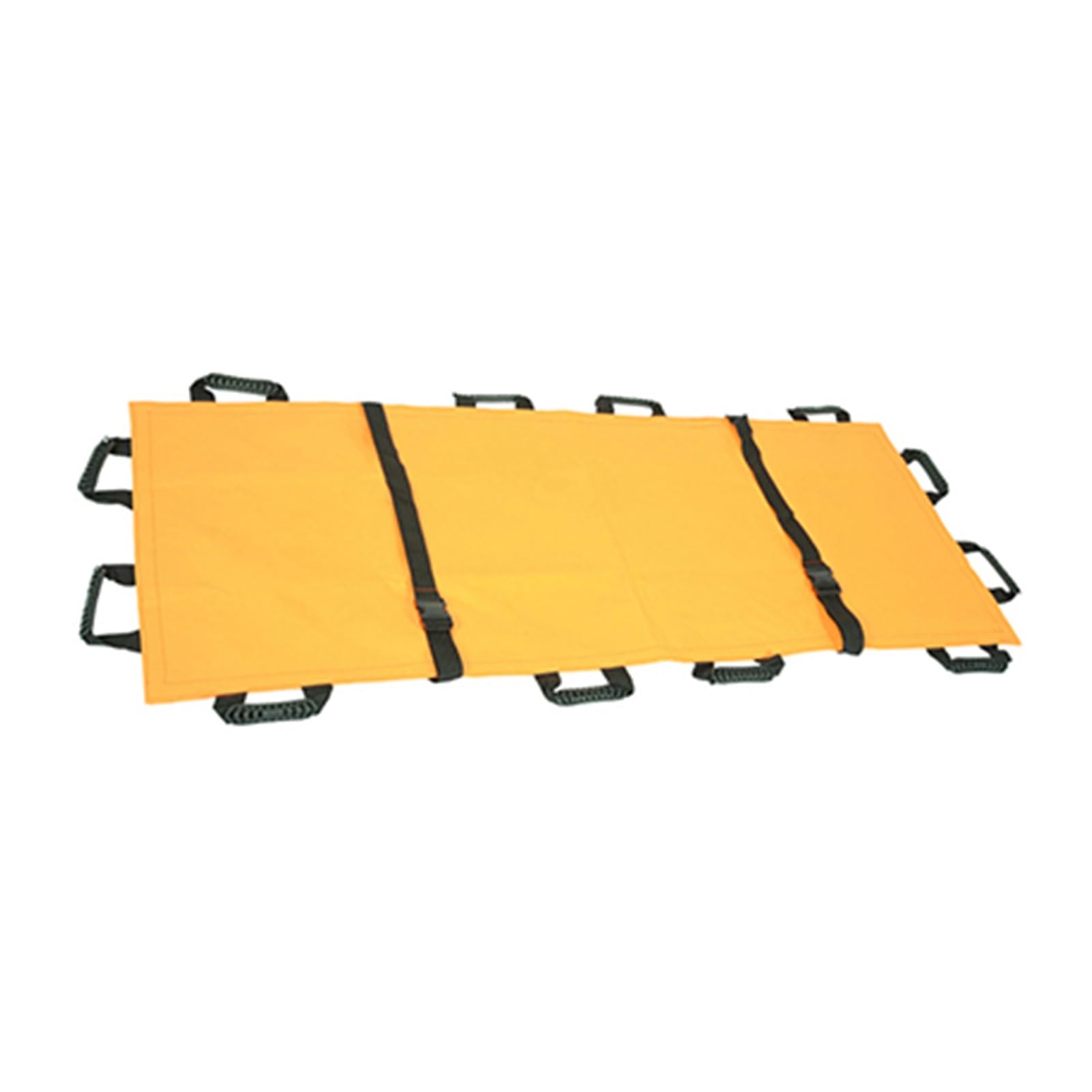 Camilla Blanda de Tela de Nailon con 12 Asas - Camilla de Rescate portátil y Plegable para evacuación de heridos y Acampada al Aire Libre - Incluye cinturón de Seguridad,Orange-180x70cm