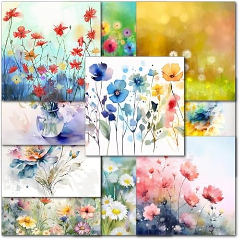 Doodlecards 10x Mixed Floral Watercolour Cards Cover