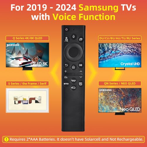 Nettech For Samsung Tv Remote Replacement For 2019-2024 Samsung Smart Tv That Supports Voice Function. No Solarcell. For Samsung Remote Control For Smart Tv. 2-Year Full Warranty. thumb #2