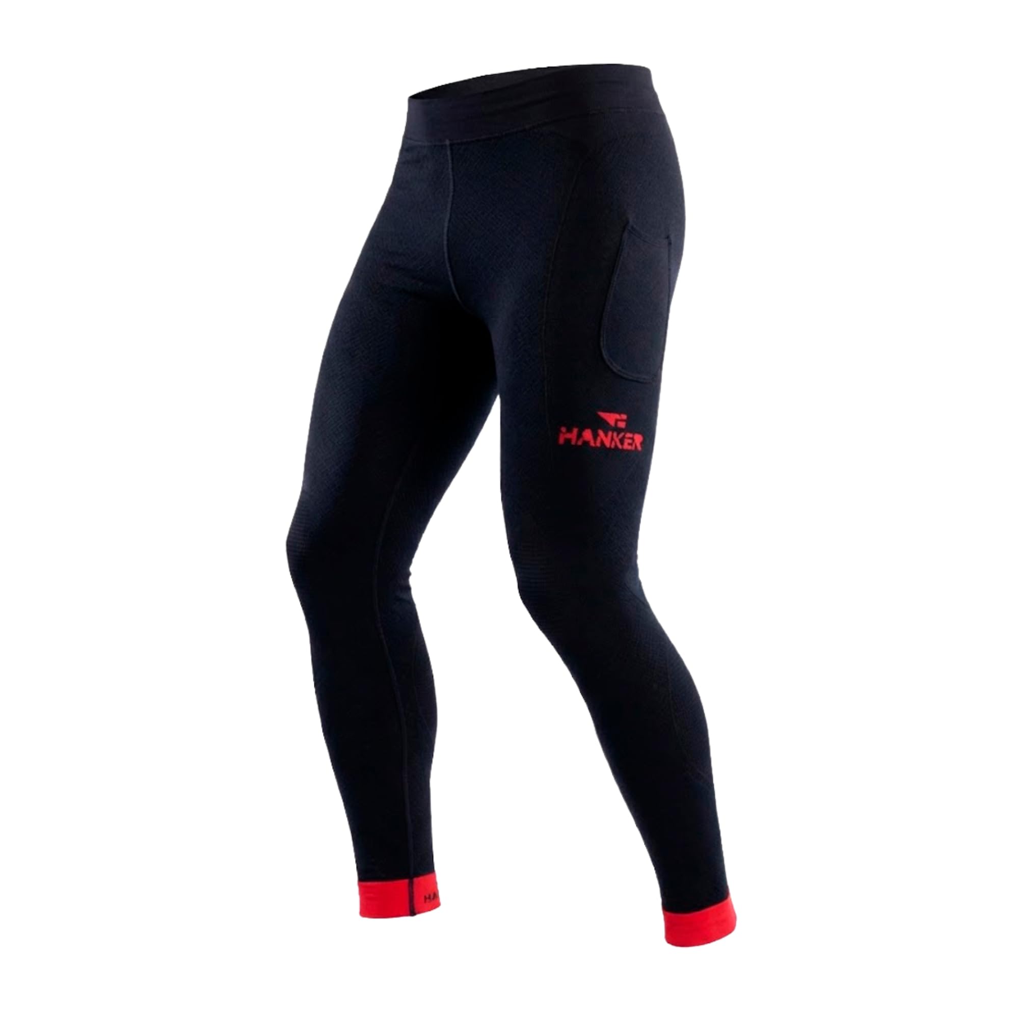 HANKER Mallas largas de compresión Unisex con Bolsillos para Running y Gym | 85% poliéster Soft Air Plus, 10% elastano, 5% poliamida, bolsillos, ajuste compresivo, para gym y trail