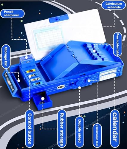 Image of LONGMIRE Multifunctional Space Password Lock Double Sided Compass Box for Kids, Pencil Box for Boy & Girl, Aesthetic Stationary Items, Space Astronaut Theme Pencil Case Return Gifts for Kids