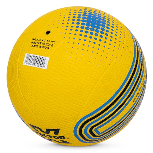 Image of Vector X Spike 2.0 Rubber Moulded Indoor Outdoor Volleyball +Free Air Needle| Suitable for Practice, Training Beach Play Butyl Bladder Ball for Adults Boys Kids Size 4 (Spike 2.0, Yellow-Blue)