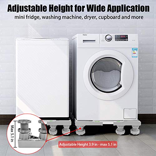 image for Mini Fridge Stand with 8 Feet, Adjustable Washing Machine Base, Multi-