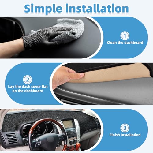 Image of Dash Cover Mat for Lexus RX330 2004-2006 & RX350 2007-2009 & RX400h 2006-2008 Non-Slip Dashboard Cover Mat Sunshade UV Rays Protector Interior Accessories