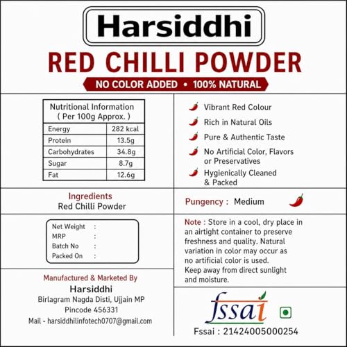 Image of Mirch (Chilli) Powder 200g, Pack of 2 | No Added Colours | Natural and Authentic Lal Mirch Powder