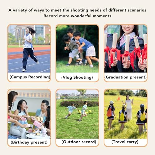 Miniatura 5 de Mini llavero de cámara, 1080P Vintage pequeño grabador de video digital con luz flash LED, cámara portátil de viaje para grabación de vida de