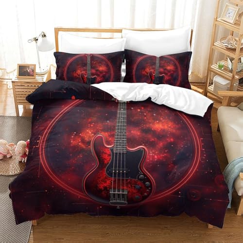 Housse de couette guitare 3D microfbre lit King 220x240cm