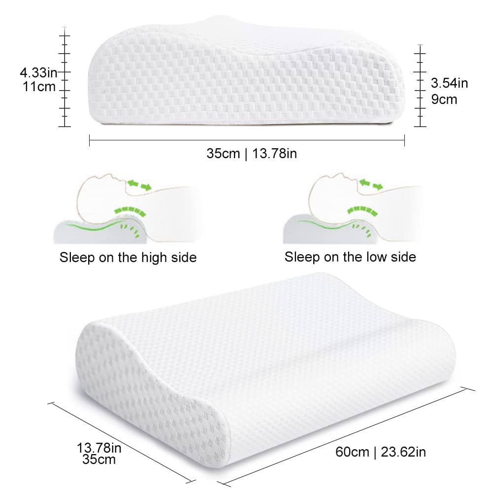 Findigit Almohada Viscoelastica, Almohada Cervical, Almohada Ortopédica de Soporte para el Cuello para Durmiente Lateral y Trasero