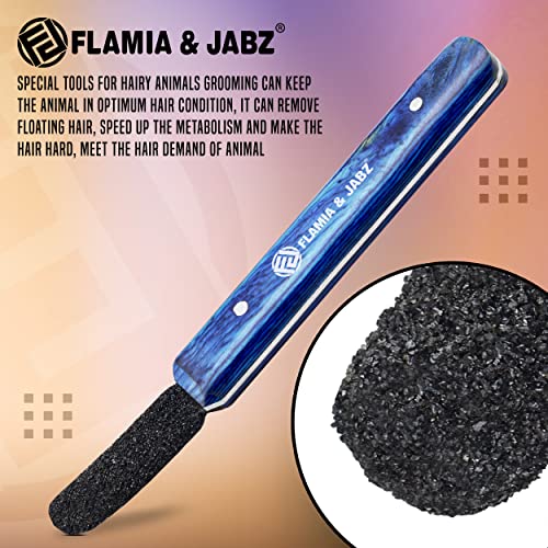 FLAMIA & JABZ Stripping Metal Stone Diamond Edged for Dogs Cats & Pets with Wooden Grip (Coarse), Coarse Diamond Stone - Image 3