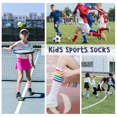 Durio Youth Baseball Socks Toddler Kids Soccer Socks Soft Cotton Long Socks for Girls Boys Kids Baseball Socks4