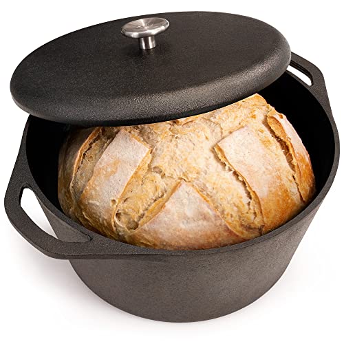 Greater-Goods-Cast-Iron-Dutch-Oven-Pot-with-Lid-5-Qt-Milled-Smooth-Finish Greater Goods Cast Iron Dutch Oven Pot with Lid, 5 Qt, Milled Smooth Finish - Image 1
