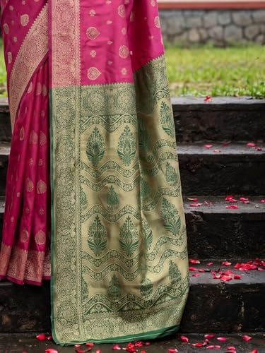 Image of AKHILAM Women's Kanjivaram Pure Soft Silk Saree For Women Saree With Unstitched Blouse Piece |Soft banarasi saree for women|silk saree pure silk