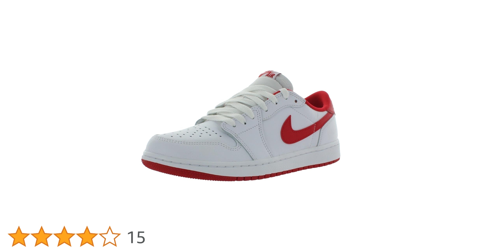 Tênis Air Jordan 1 Low OG, Branco/vermelho universitário - branco