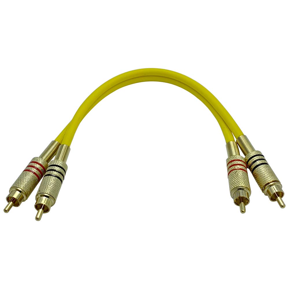 Cable de audio 2RCA a 2RCA amarillo Seismic Audio SAPRCA1-1 dual RCA macho de 1 pie 3