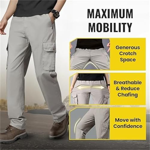 Flexrover - Ultra Comfort Flex Fit Cargo Pants, Men's Stretch Classic Fit Cargo Pants, Adorlina Cargo Pants for Men Workout4
