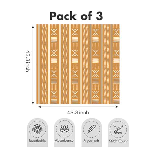 Image of Muslin Swaddle Blankets for Baby Boys and Girls,3 Pack Breathable Soft Receiving Blanket,Large 43.3X 43.3 inches,Newborn Essentials Must Haves(Geometry)