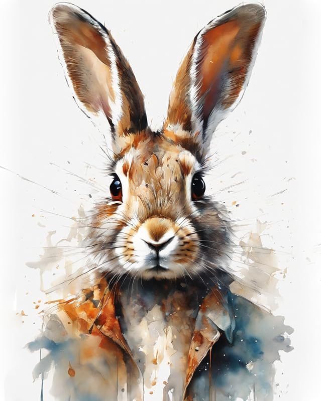ZMHZMY Adults' Paint by Number Kits,Rabbit Bunny Hare,Paint by Number Kits on Canvas,DIY Oil Paintings for Beginners Arts and Crafts,40x50cm No Frame