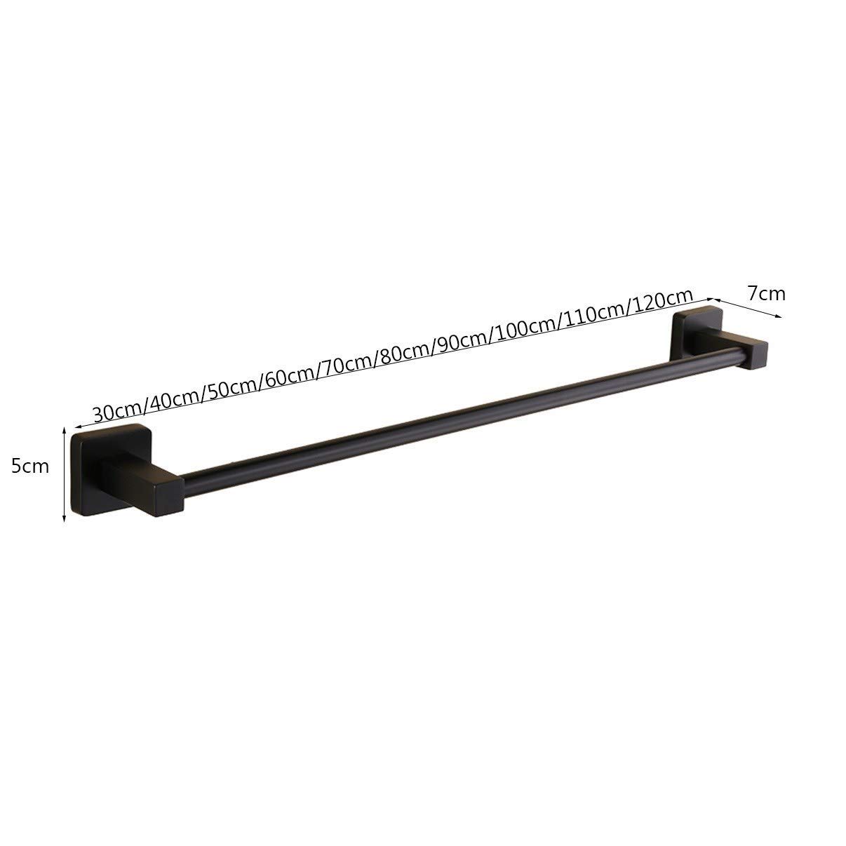 Wieszak na ręczniki ze stali nierdzewnej 304, 80 cm, czarny, do użytku domowego, trwałe akcesoria łazienkowe, elegancki design do organizowania ręczników