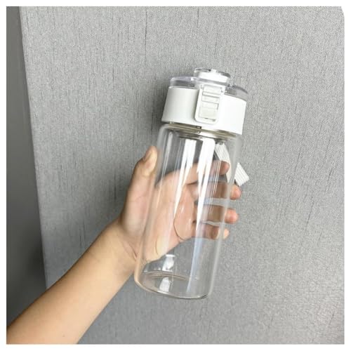 Image of Wosta Leakproof Glass Water Bottle with Stainless Steel Infuser Glass Tea Infuser Bottle with Strainer and Neoprene Sleeve for Loose Leaf Tea, Cold Brew Coffee. (C - WHITE, 450ML)
