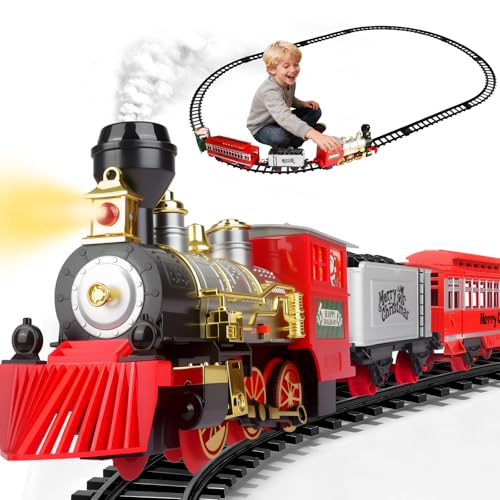 Tren Eléctrico para Niños con Humo, Luces y Sonidos - Juguete de Tren de Vapor para Niñas Niños de 3 4 5 6 7 Años Ideal