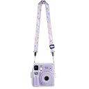 ZIKKON Transparent Camera case Compatible with Fuji-Film Instant Mini SE - Mini SE Camera case, Cute Pattern Shoulder Strap and Pattern Stickers-Purple gallery image