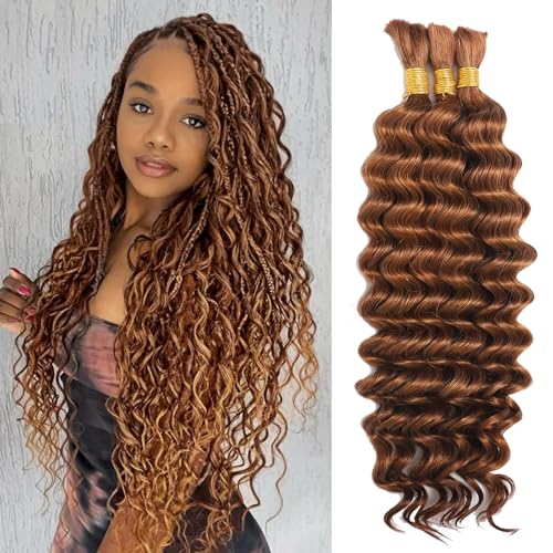 Human Braiding Hair for Boho Braids, Deep Wave Bulk Boho