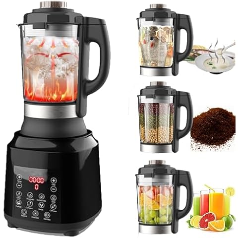 Countertop Food Blender,Hot Soup Maker,High-Speed Kitchen Food Processor with 9 One Touch Programs,12H Preset,Self-Cleaning,Crushing,Mixing,Juices,Pureeing,Grinding,Chopping,Auto-shutoff, 60OZ, 1200W Cover