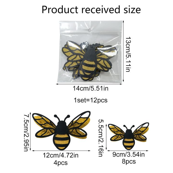 3D Bee Wall Decal Pastel 2 Sizes Double Layer Honey Bees Wall Stickers Decor Peel and Stick Home Room Decor for Girls Kids Bedroom Nursery Playroom Party Sticker - Image 2