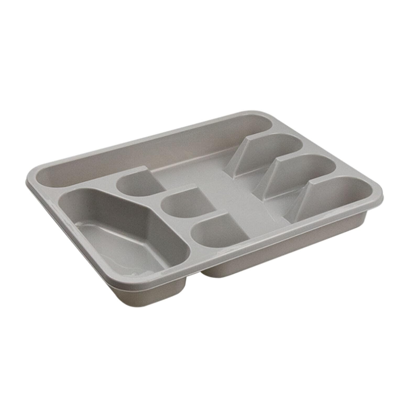 Lizzy Plastic Cutlery Tray Spoon Fork Organiser Holder Rack Kitchen Drawer Storage UK (Grey)