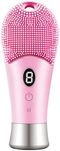 MAYCREATE® Rechargeable Facial Cleansing Massager Brush Ultrasonic High-Frequency Vibration Facial Cleanser,Heated Silicone Facial Scrubber,Waterproof Design, for Deep…