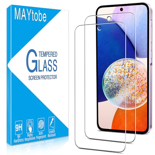 MAYtobe 2 Pack Screen Protector For Samsung Galaxy A55 5G Dust Premium Tempered Glass 6.6-Inch 9H Hardness Case Friendly Bubble Free Anti Scratch High Definition