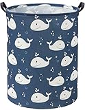 HIYAGON Whale Kids Laundry Basket Baby Hamper for Nursery Boy Kids Hamper Cute Kids Toys Storage Bin Organizer Whale Room Decor for Home(Blue Whale)