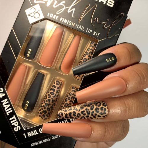 Image of L.A. COLORS 26PC Lavish Nail Tips W /Glue, Wild Rush (Coffin) (Carded) CNT359