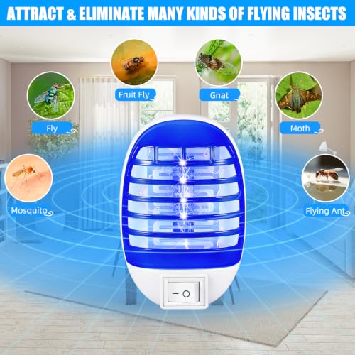 Image of 6 Pack Plug in Bug Zapper for Indoor Use, Mosquito Zappers Indoor | Bug Zapper Plug in for Flying Insect Automatic Mosquito Trap with Led Light for Patio, Bedroom, Kitchen, Office