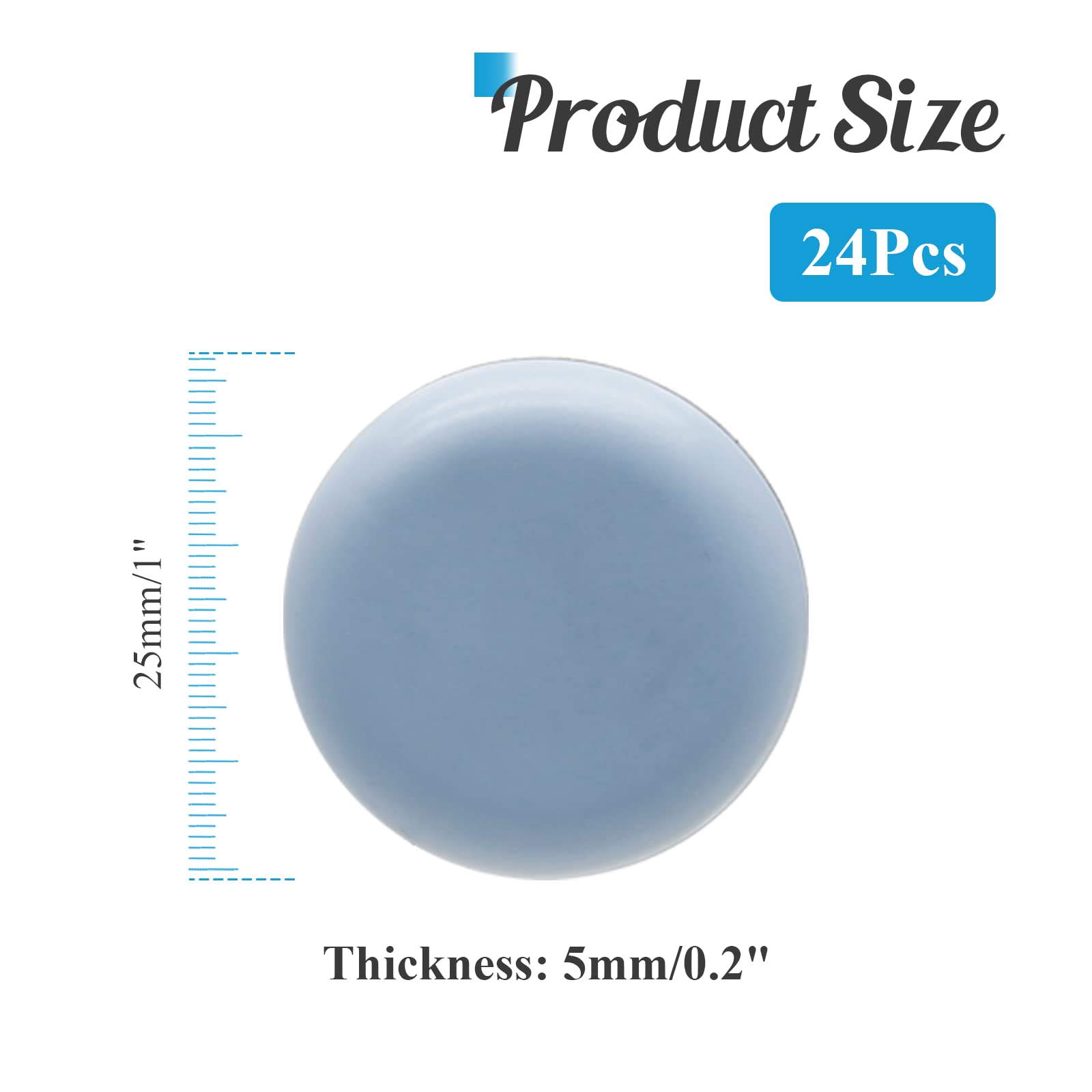 Selbstklebende Möbelgleiter, runde Stuhlbein-Bodenschoner, selbstklebende Möbelgleiter, 25 mm, für Küchengeräte (grau/schwarz), 24 Stück