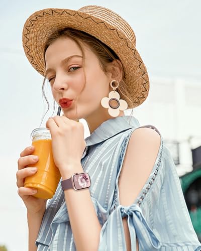 Image of Silicone Sport Band Compatible with Apple Watch Bands for Women Men