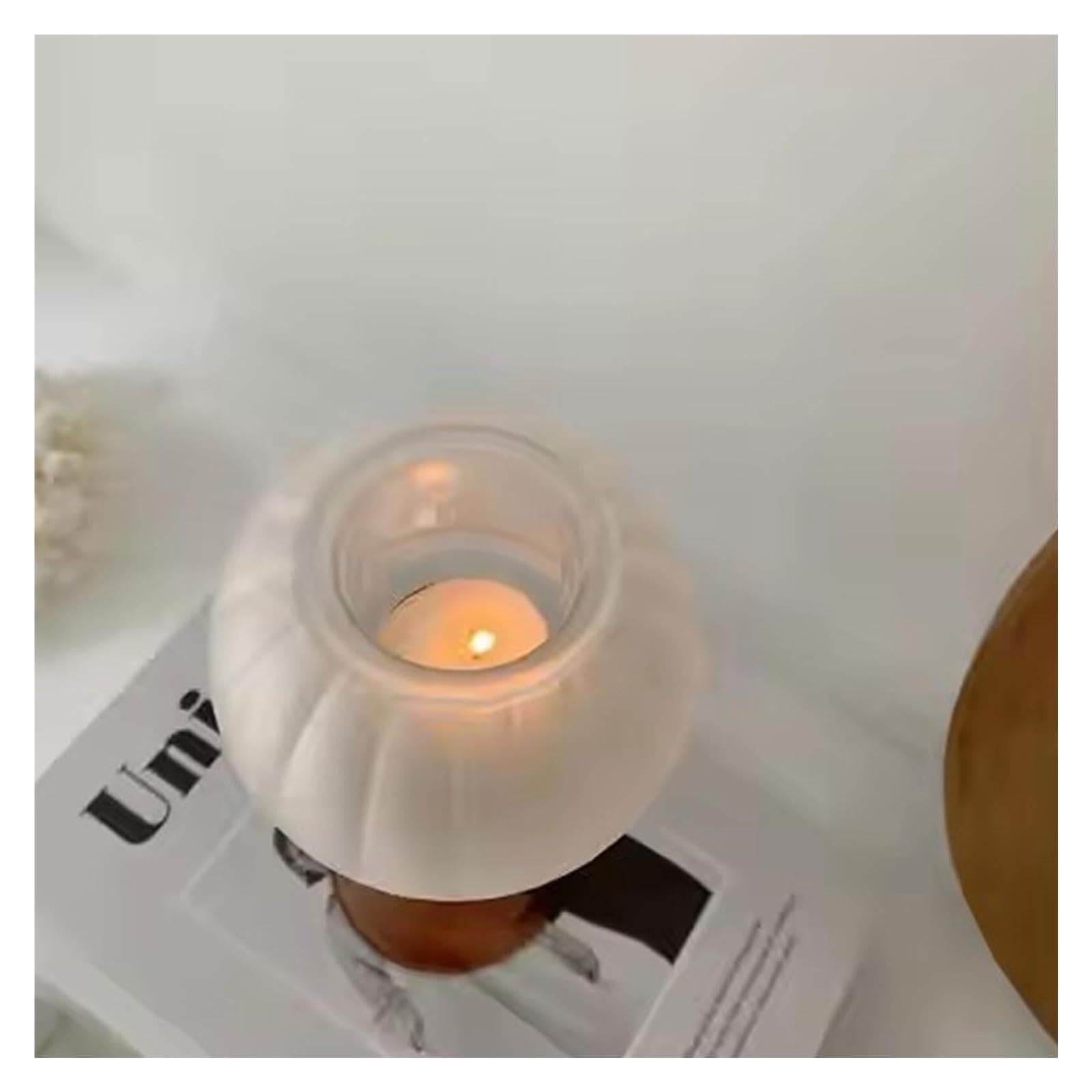 Portacandele Portacandele votivo in Vetro Smerigliato Tealight Decorazioni per la mensola del Camino