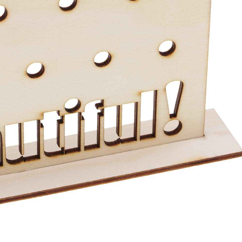 Expositor Rectangular de Madera con 23 Agujeros para Pendientes, 14 x 19,5 cm, Organizador