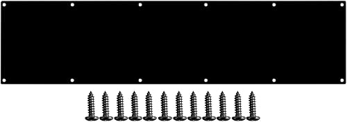 GALOFAY Placa de puerta de 10 x 34 pulgadas, protector de placas decorativas de acrílico negro mate para puertas delanteras de 36 pulgadas, grosor