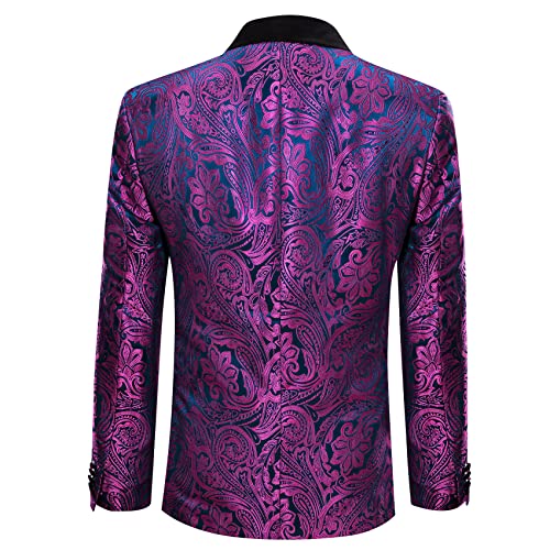 Image of Barry.Wang Blazer for Men Paisley Sport Coat Lightweight Suit Jacket Regular Tuxedo Flower Mardi Gras Carnival Gift