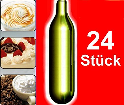 NEMT 24s 24 Stück N2O Sahnekapseln, passend für alle handelsüblichen Sahnebereiter von Liss, Mosa, iSi, Kayser, Mastrad, Cream Whipper Chargers