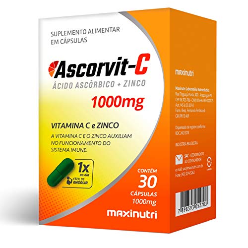 Maxinutri Ascorvit-C 1G (Vitamina C + Zinco) - 30 Caps
