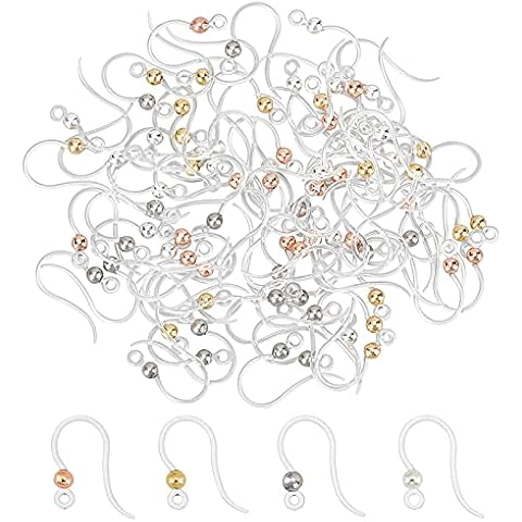 UNICRAFTALE Über 80pcs 4 Farben Ohrring Haken Umweltfreundlicher Kunststoff Ohrdraht Mischfarbe 0.5mm Pin Ohrring Draht Cover