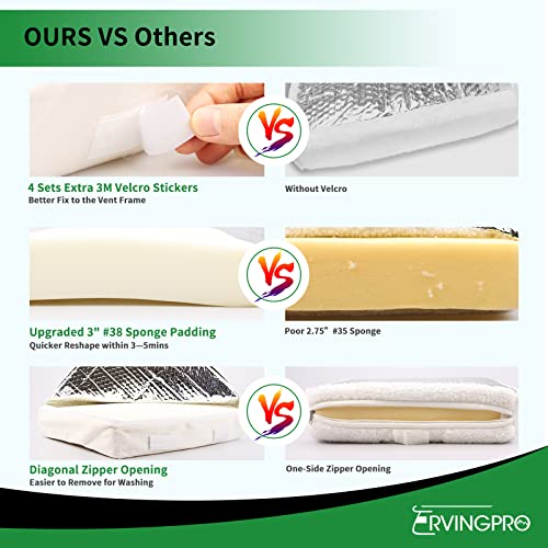 Rvingpro Rv Vent Insulator 14" X 22" X 3" Rv Vent Pillow Rv Skylight Insulator With Velcro And Storage Bag For Vent Inside Camper Trailer #TOP4