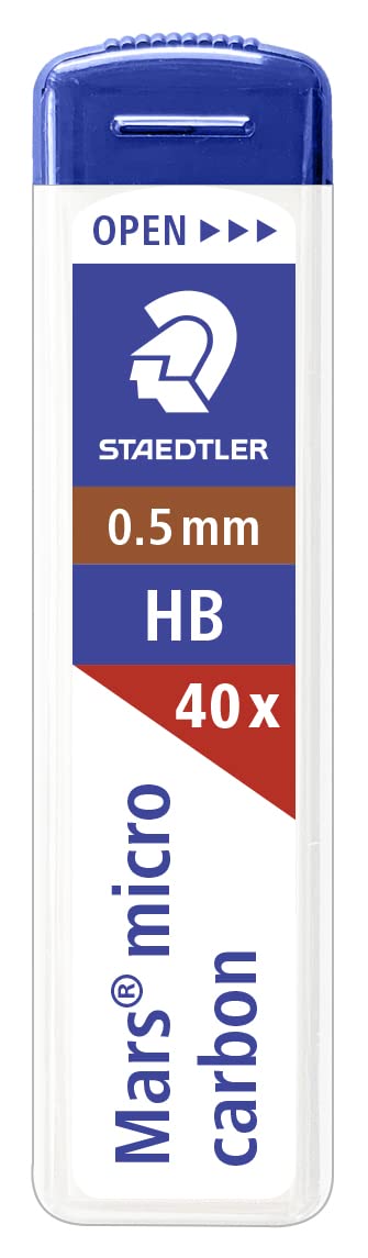 Mine Per Portamine Staedtler Mars 0.5 HB - Confezione Da 40 Pezzi, Resistenti Alla Rottura