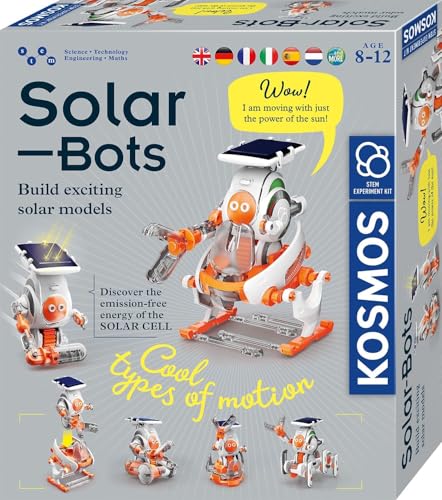 KOSMOS 617417 Solar Bots Baue 8 Solar-Modelle Bausatz für Roboter mehrsprachige Anleitung - Robo-Spaß für Kinder ab 8-12 Jahre