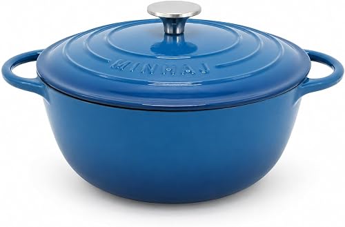 Cast Iron Classic Casserole with Lid 20cm (Azure) | Self-Basting Lid, Enamel Coated, All Hob Types, Even Heat Distribution, 20cm Diameter