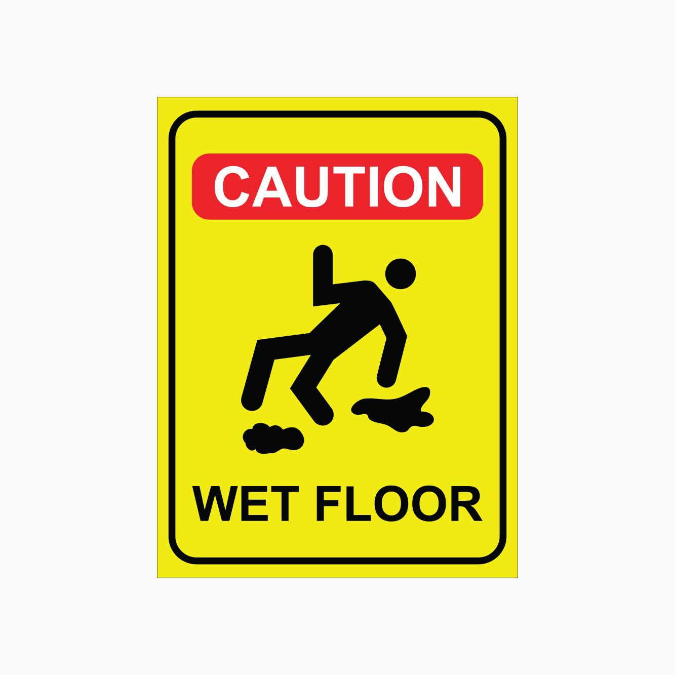 Wet Floor Warning Sign L9061, 12x8 Inch Metal Tin Sign, Public Area Safety Sign